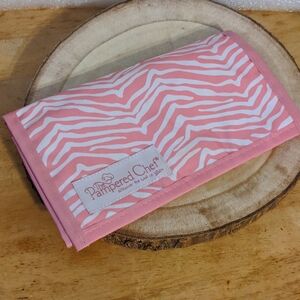 Pampered Chef Pink Zebra Print Coupon File Holder Velcro Close New